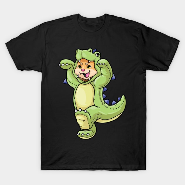 Funny cat as a dinosaur T-Shirt by Markus Schnabel